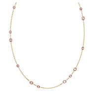 Picture of Collar Imber Talla octogonal, Largo, Rosa, Baño tono oro