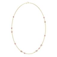 Picture of Collar Imber Talla octogonal, Largo, Rosa, Baño tono oro