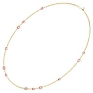 Picture of Collar Imber Talla octogonal, Largo, Rosa, Baño tono oro