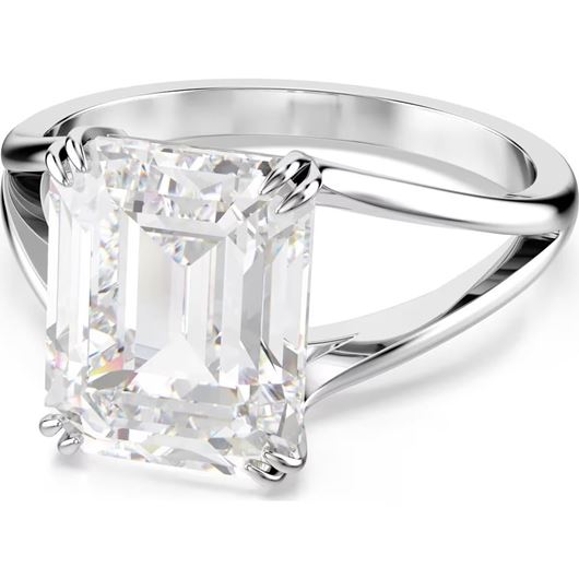 Foto de Anillo de cóctel Stilla, Talla octogonal, Blanco, Baño de rodio Talla 58