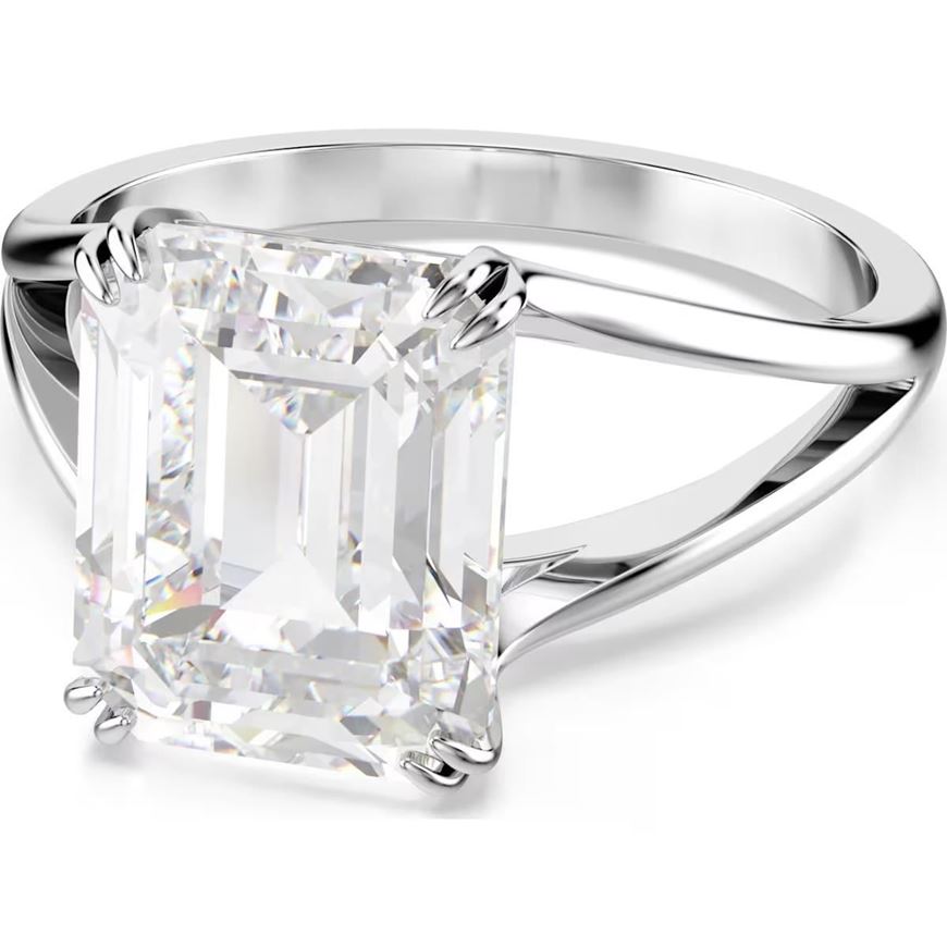 Foto de Anillo de cóctel Stilla, Talla octogonal, Blanco, Baño de rodio Talla 58