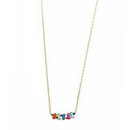 Picture of Gargantilla de plata baño oro con circonitas baguet multicolor