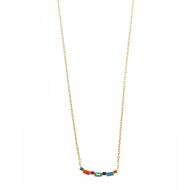 Picture of Gargantilla de plata baño de oro con circonitas baguet multicolor