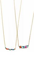 Picture of Gargantilla de plata baño de oro con circonitas baguet multicolor