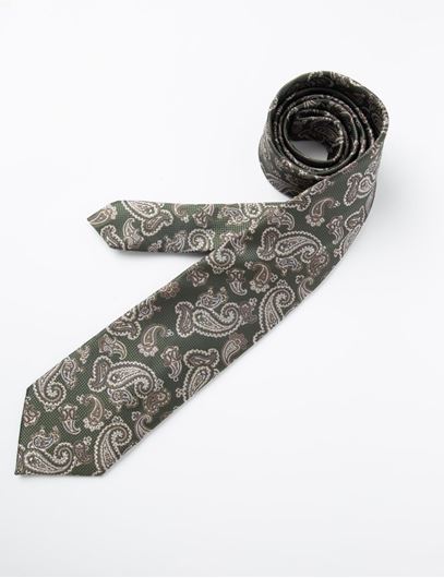 Picture of Corbata cachemir paisley verde botella