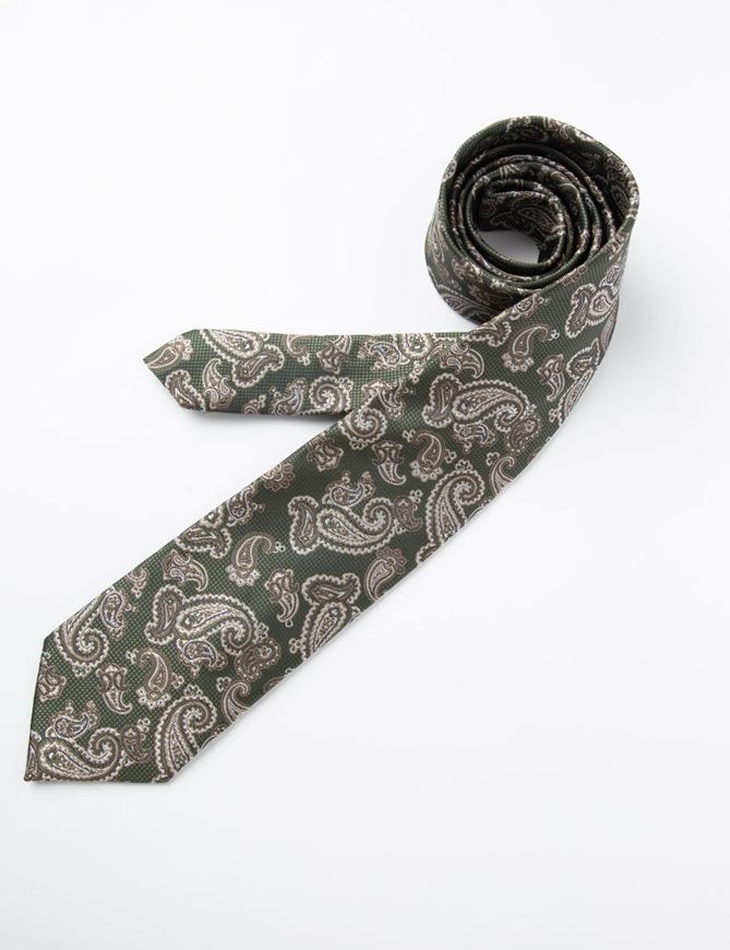 Foto de Corbata cachemir paisley verde botella