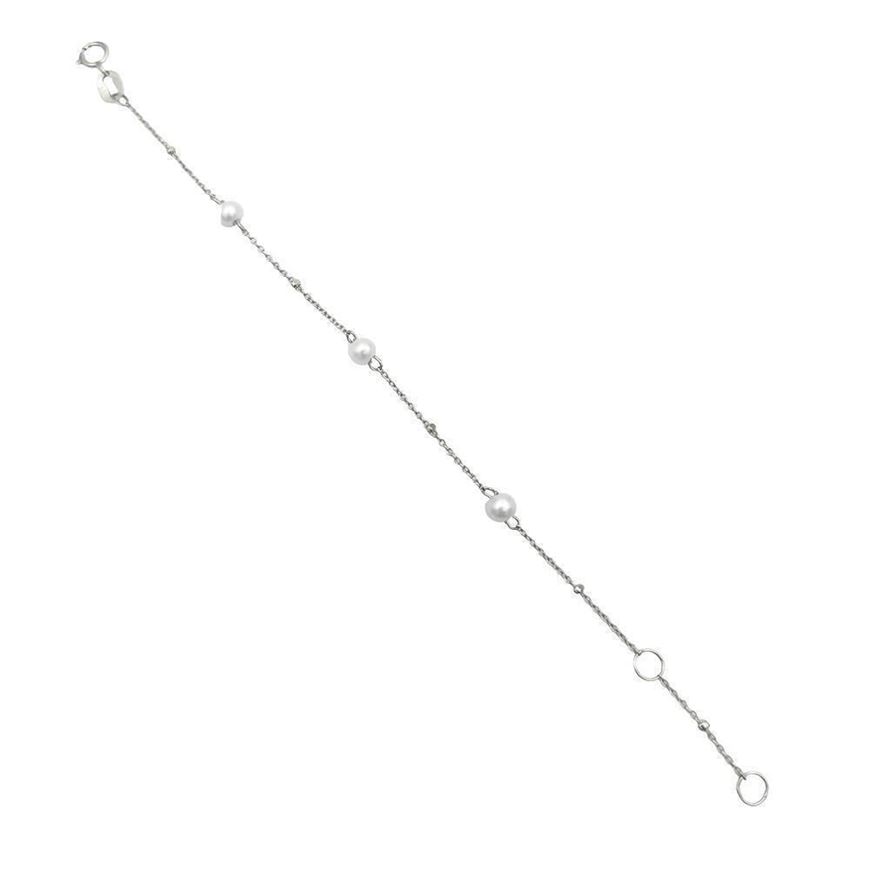 Picture of Pulsera de bebé en oro blanco 18kt y perlas agua dulce