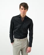 Foto de Camisa negra Extraslim fit en popelín de algodón elástico