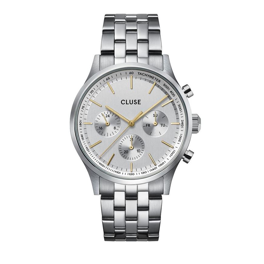 Foto de Reloj Anthéor multifuncion de acero color plata esfera bicolor