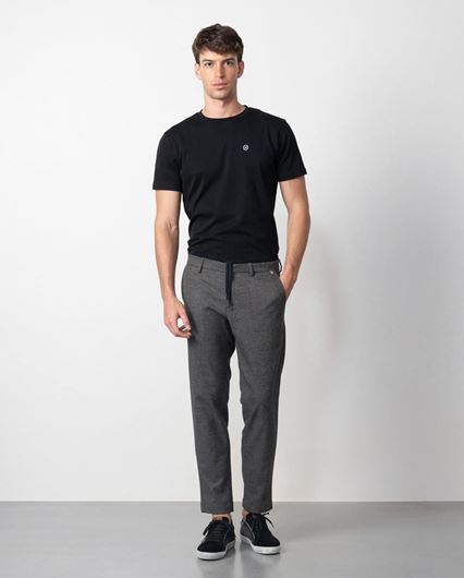 Picture of Pantalón sport micro pata de gallo negro y beige