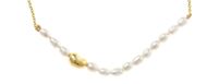 Foto de Collar Minijewels plata chapado dorado perlas rice