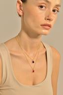 Picture of Collar Vibrant plata chapado dorado circonita zafiro sintetico