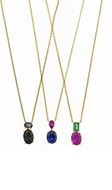 Picture of Collar Vibrant plata chapado dorado circonitas grises