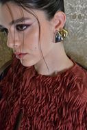 Picture of Pendientes Electra plata chapado dorado triangulo liso