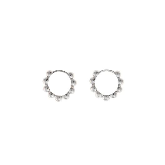 Foto de Pendientes Minijewels plata rodio aro con bolitas