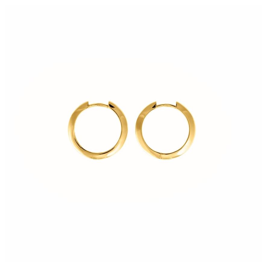 Foto de Pendientes Hoops plata chapado dorado aro tubo plano