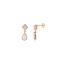 Foto de Pendientes Caramel plata chapado dorado cuarzo rosa facetada