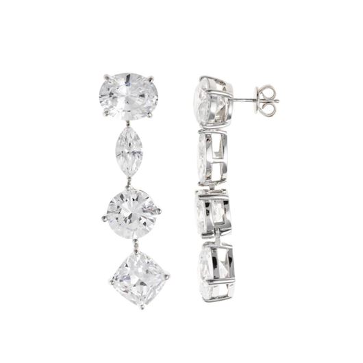 Foto de Pendientes Wedding plata rodio circonitas blancas ovalo marquesa