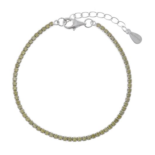Picture of Pulsera Blink plata rodio riviere circonitas peridoto