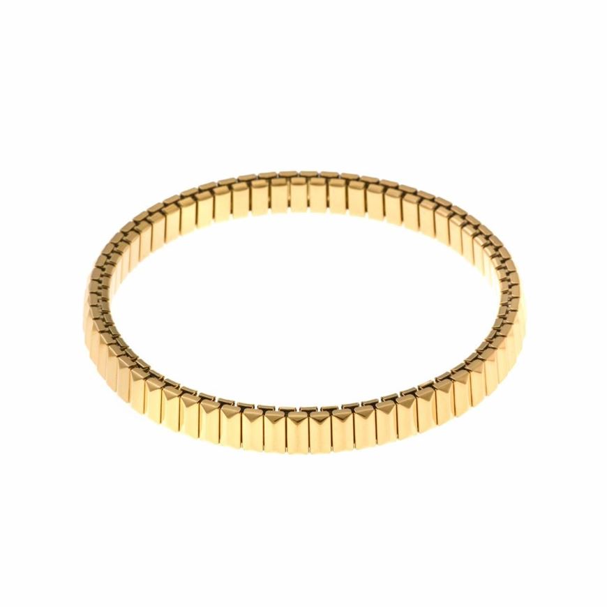 Picture of Pulsera He/r acero chapado dorado prismas liso ajustable