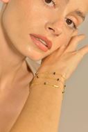Picture of Pulsera Organic plata chapado dorado zafiros azules y barritas mate doradas