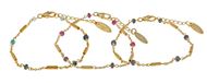 Picture of Pulsera Organic plata chapado dorado zafiros azules y barritas mate doradas