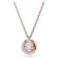 Foto de Colgante Dextera Talla redonda, Blanco, Baño tono oro rosa
