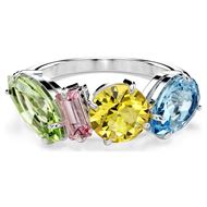 Foto de Anillo Gema Tallas mixtas, Multicolor, Baño de rodio
