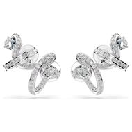 Foto de Pendiente ear cuff Hyperbola Tallas mixtas, Blanco, Baño de rodio