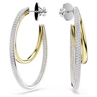 Foto de Pendientes de aro Hyperbola Talla redonda, Medianos, Blancos, Combinación de acabados metálicos