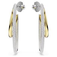 Foto de Pendientes de aro Hyperbola Talla redonda, Medianos, Blancos, Combinación de acabados metálicos