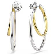 Foto de Pendientes de aro Hyperbola Talla redonda, Medianos, Blancos, Combinación de acabados metálicos