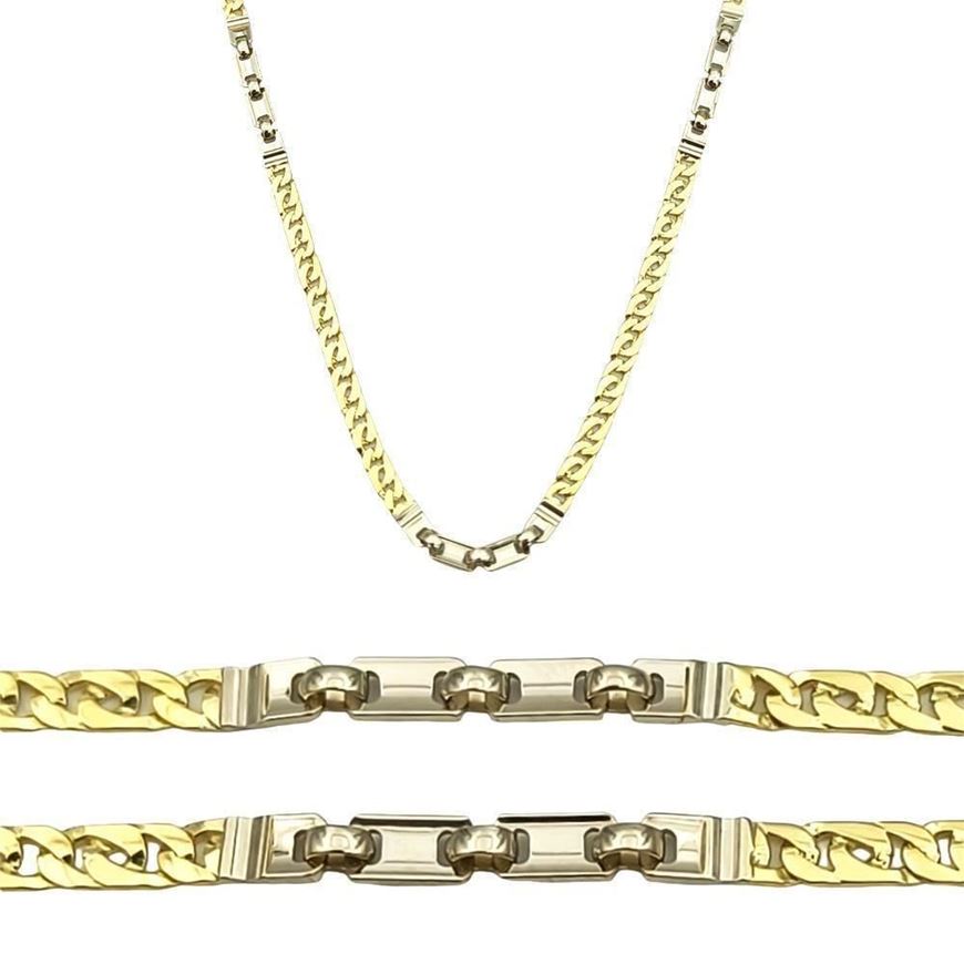 Foto de Cadena eslabón fantasía oro bicolor 18kt