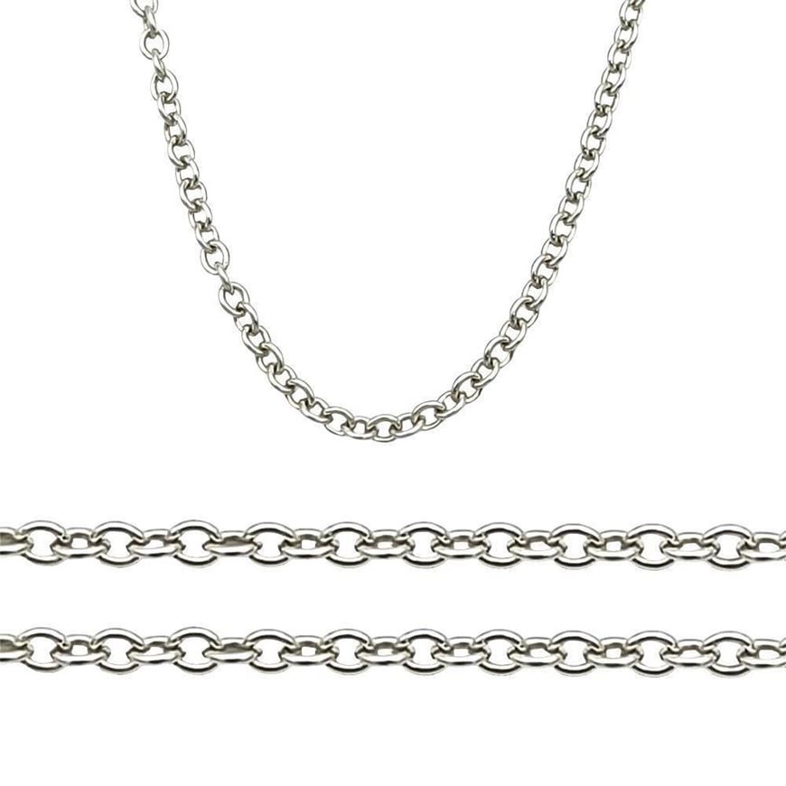Foto de Cadena de eslabón forzado redondo en oro blanco 18kt