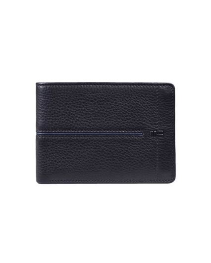Picture of Cartera billetero en piel de vacuno negro y azul