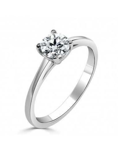 Foto de Soliario en oro blanco 18kt 1 brillante de 0,50ct Color H, Pureza VS2 (Certificado Gia)