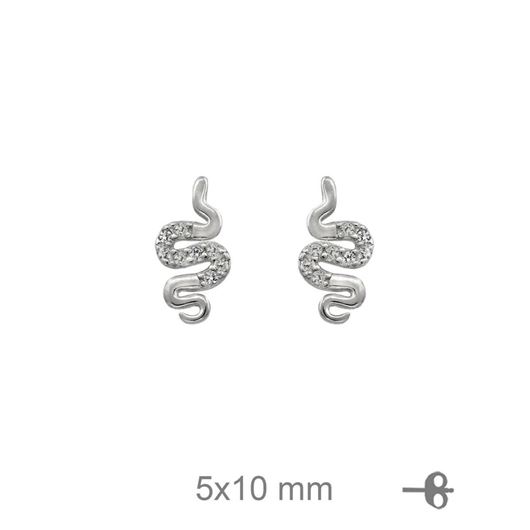 Picture of Pendientes serpientes de plata y circonitas