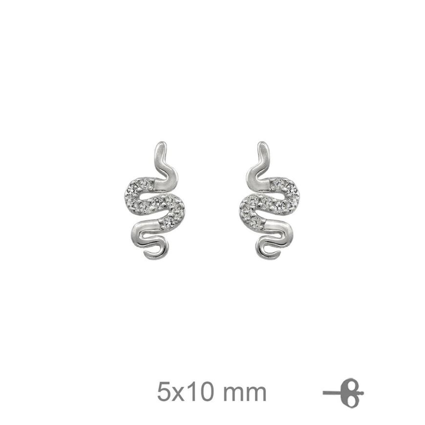 Foto de Pendientes serpientes de plata y circonitas