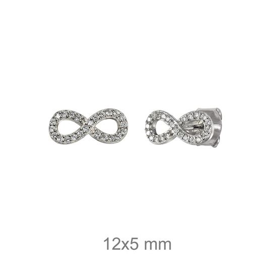 Picture of Pendientes infinity en plata con circonitas
