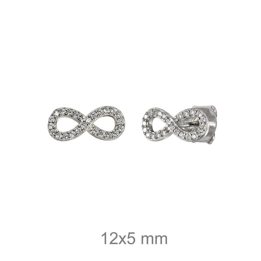 Foto de Pendientes infinity en plata con circonitas