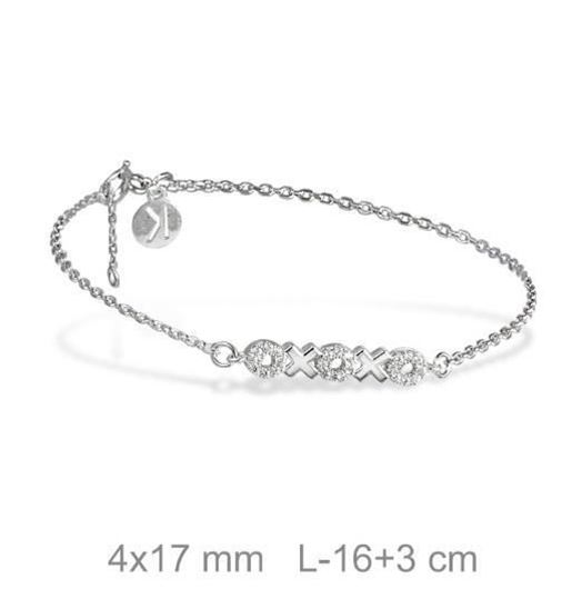 Picture of Pulsera de plata Kisses & Hugs con circonitas