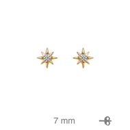 Foto de Pendientes estrella polar con circonitas blancas