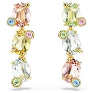 Foto de Pendientes Gema Diseño asimétrico, Tallas mixtas, Multicolores, Baño tono oro