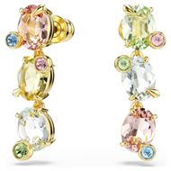 Foto de Pendientes Gema Diseño asimétrico, Tallas mixtas, Multicolores, Baño tono oro