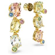 Foto de Pendientes Gema Diseño asimétrico, Tallas mixtas, Multicolores, Baño tono oro