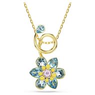 Foto de Colgante Idyllia Tallas mixtas, Flor, Azul, Baño tono oro