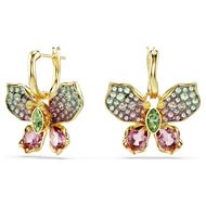 Foto de Pendientes Idyllia Tallas mixtas, Pavé, Mariposa, Multicolores, Combinación de acabados metálicos