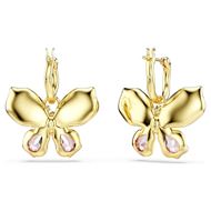 Foto de Pendientes Idyllia Tallas mixtas, Pavé, Mariposa, Multicolores, Combinación de acabados metálicos