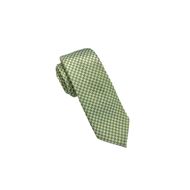 Picture of Corbata seda estampado pata de gallo en verde y blanco  