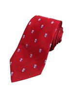 Foto de Corbata seda roja estampado buhos